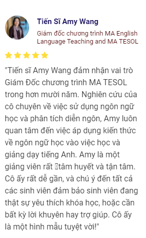 MA TESOL - Giảng viên - Amy Wang